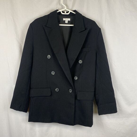Topshop Double breasted black oversized blazer size 4 - Picture 2 of 14